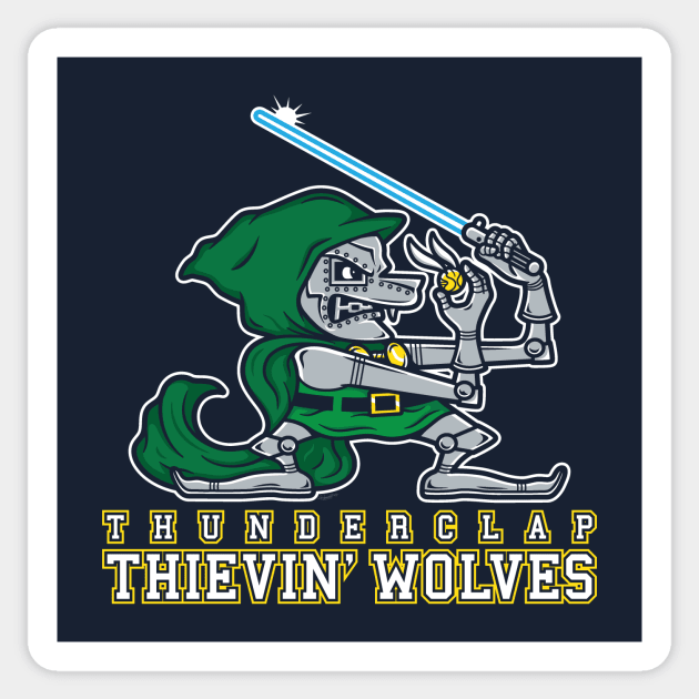 Thunderclap Thievin' Wolves Sticker by mikehandyart